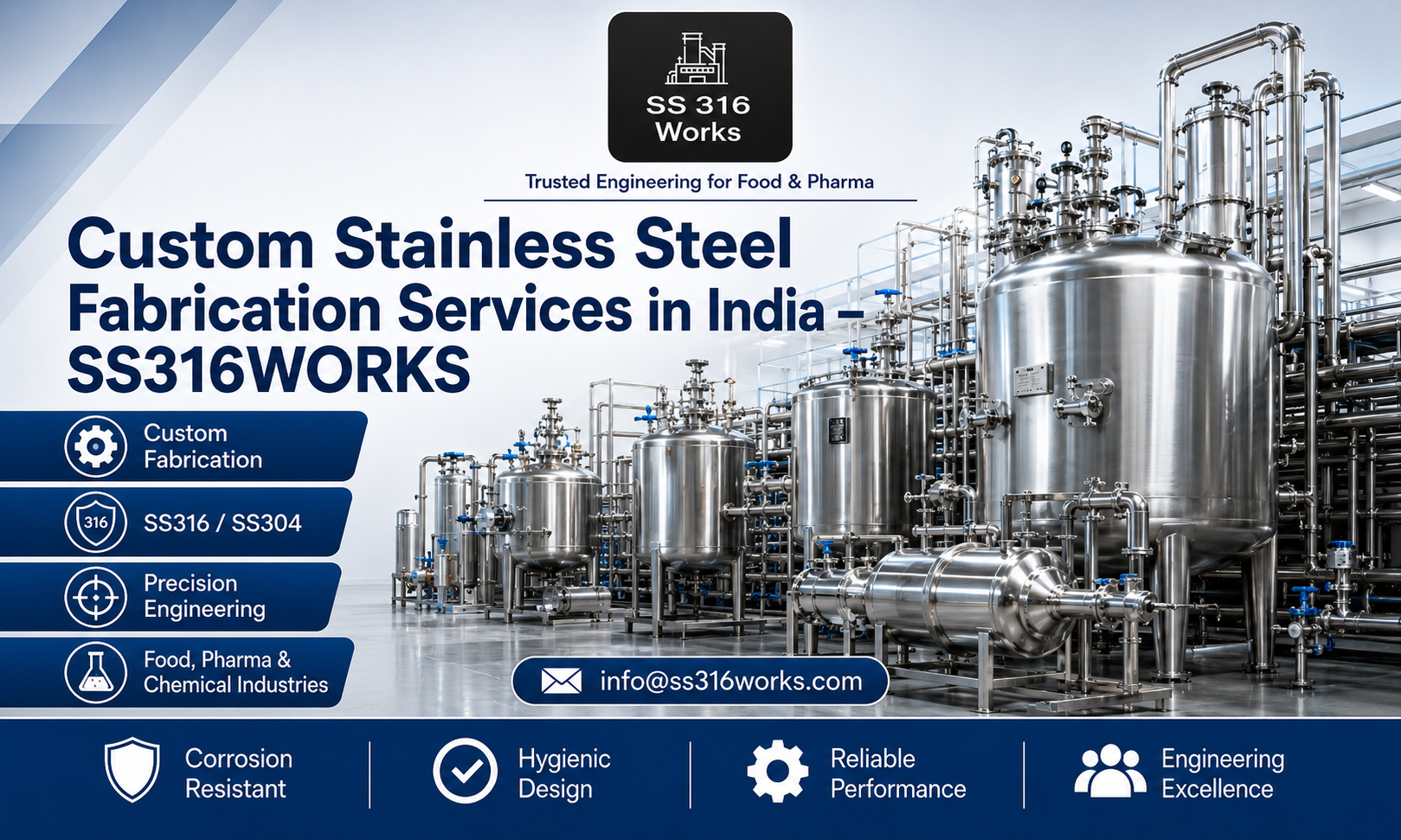 Custom Stainless Steel Fabrication Services in India – SS316WORKS